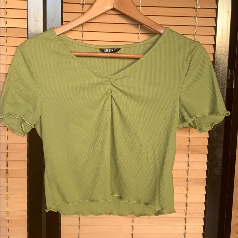 Green crop top